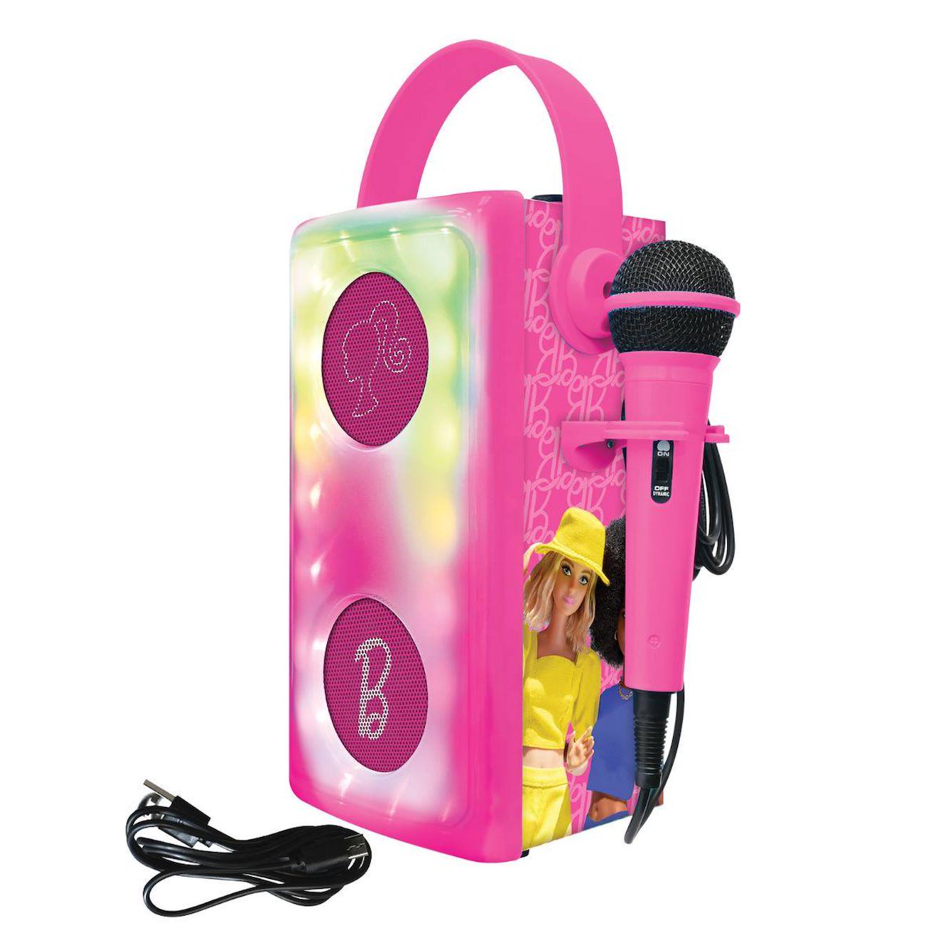 Puissante enceinte Bluetooth lumineuse Barbie avec micro multicolore
