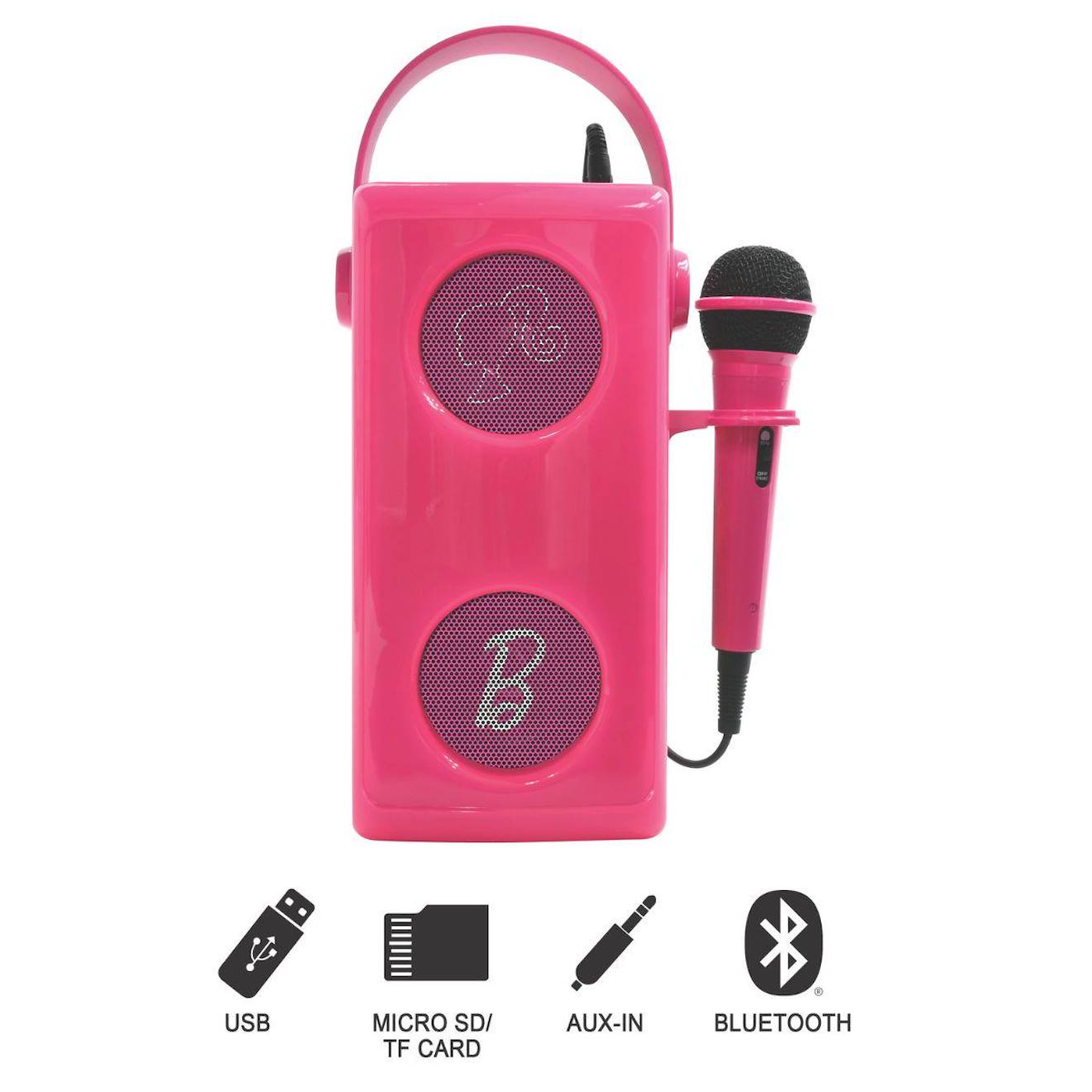 Puissante enceinte Bluetooth lumineuse Barbie avec micro multicolore