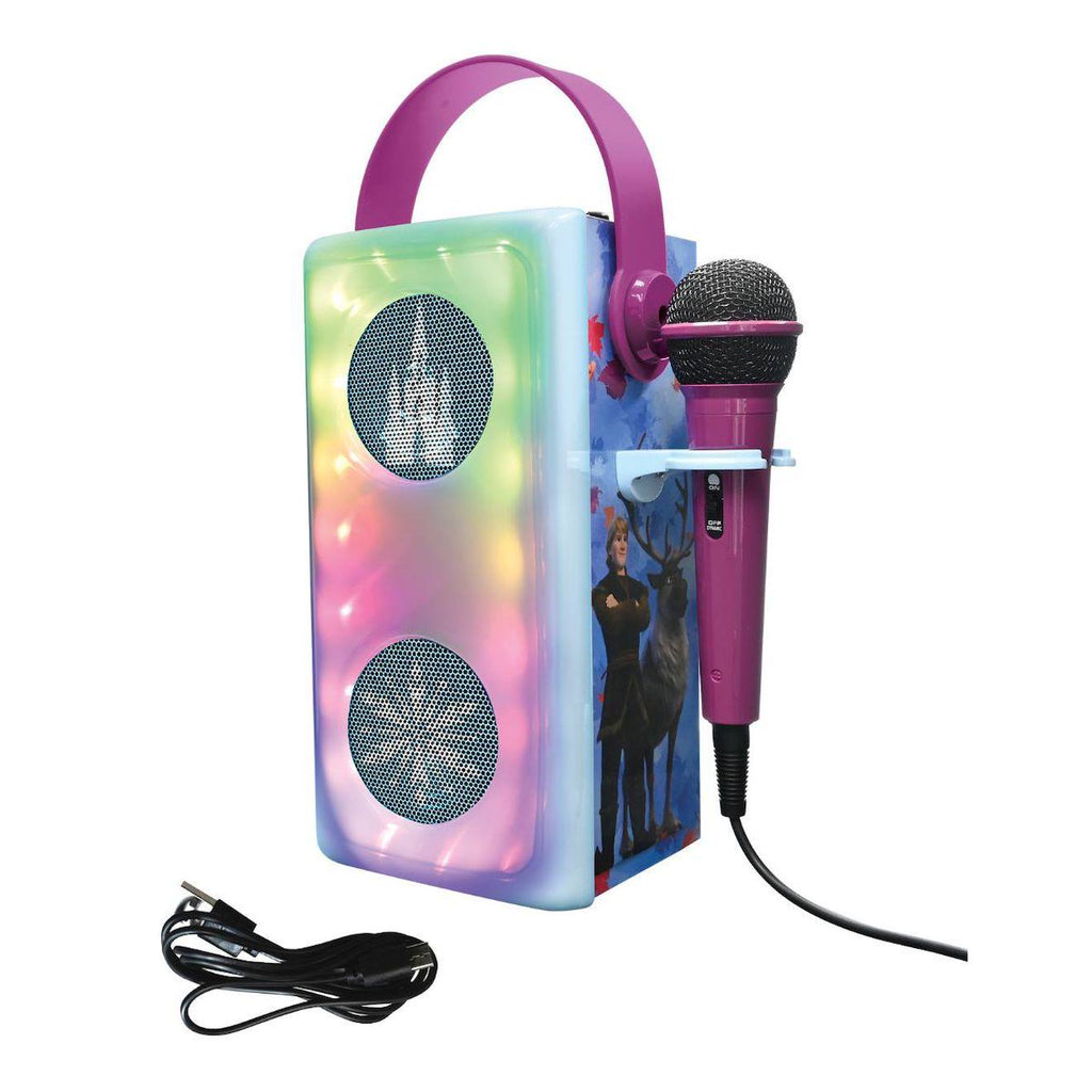 Puissante enceinte Bluetooth lumineuse La Reine des Neiges avec micro multicolore