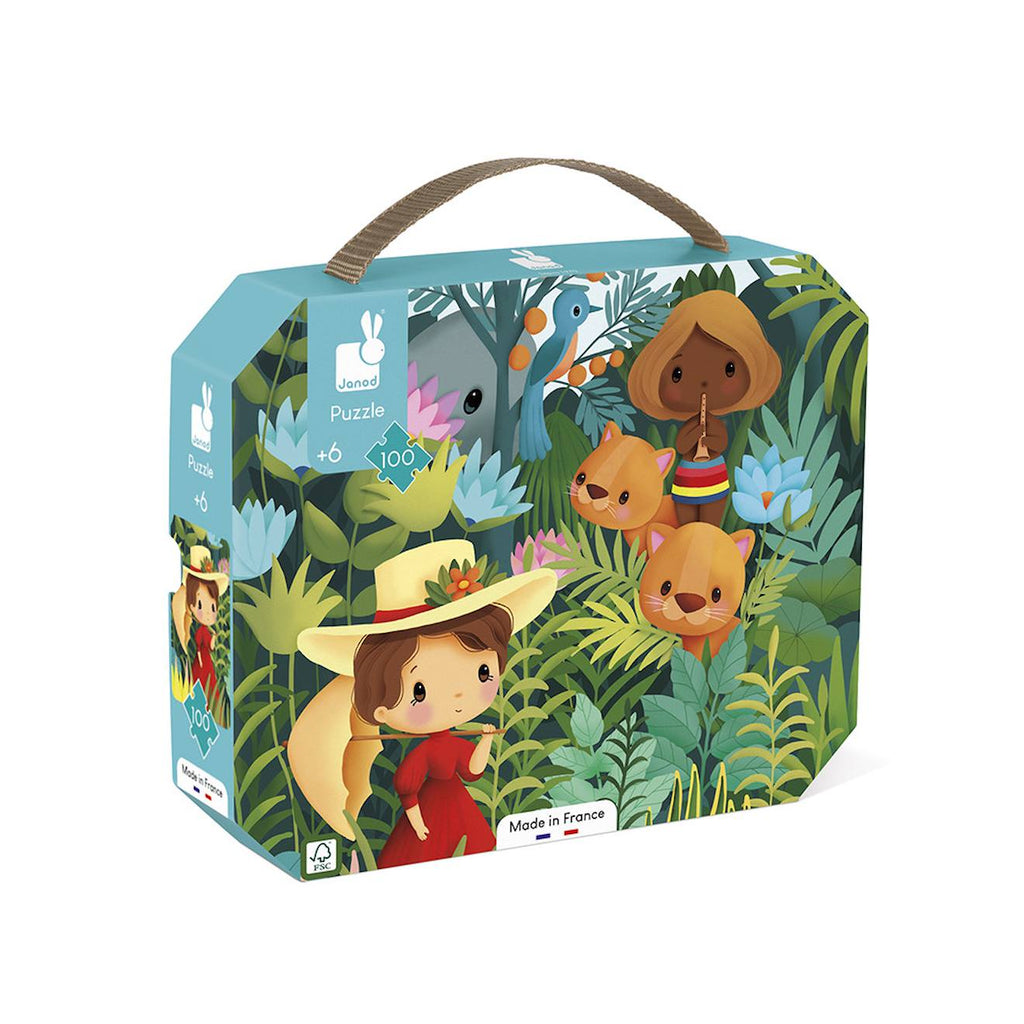 Puzzle 100 pièces inspiré de rousseau multicolore