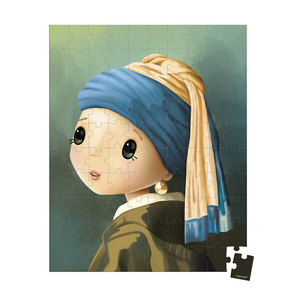 Puzzle 100 pièces inspiré de vermeer vert