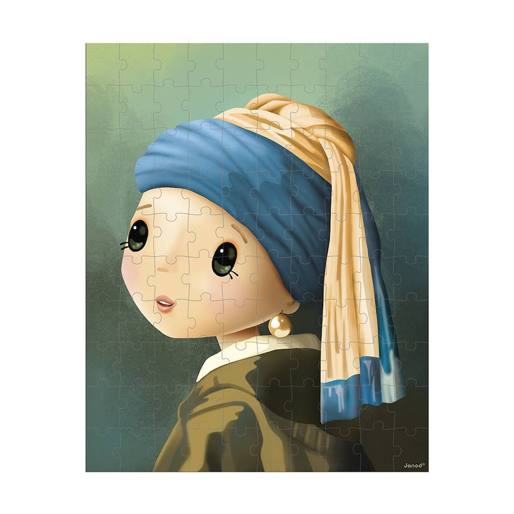 Puzzle 100 pièces inspiré de vermeer vert