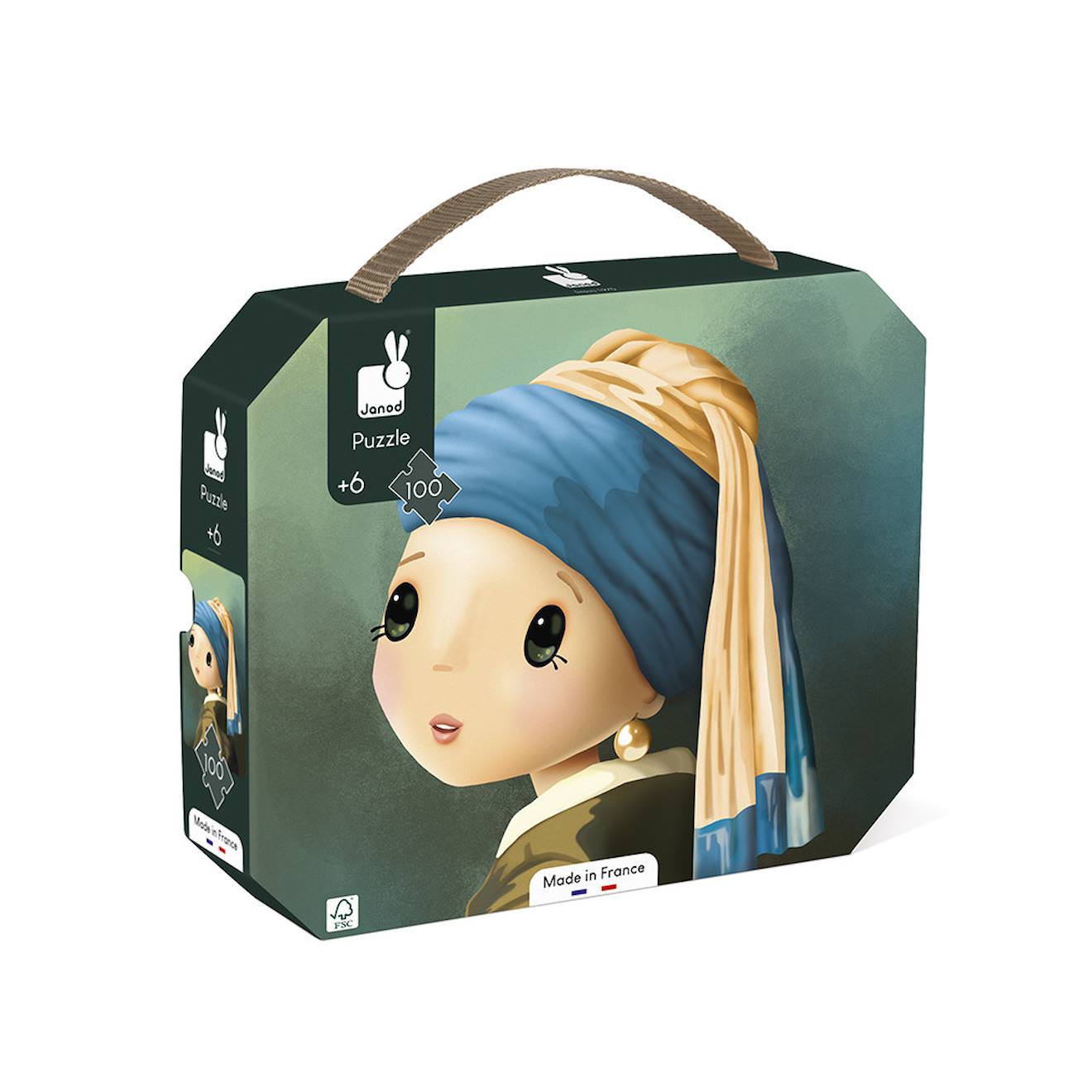 Puzzle 100 pièces inspiré de vermeer vert