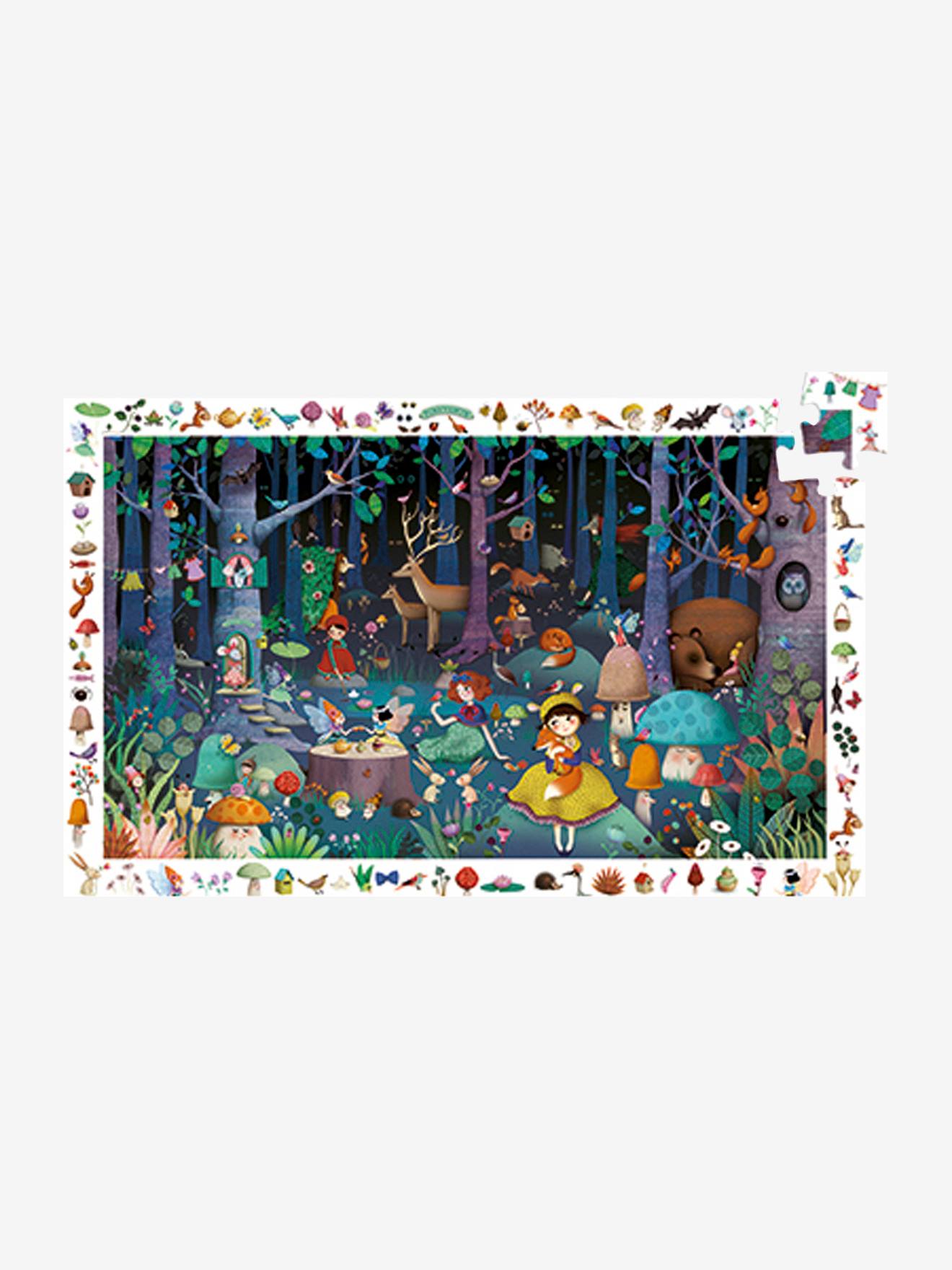 Puzzle 100 pièces la forêt enchantée multicolore