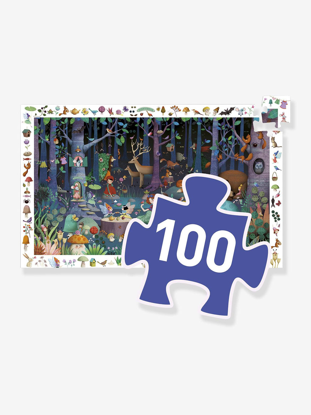 Puzzle 100 pièces la forêt enchantée multicolore