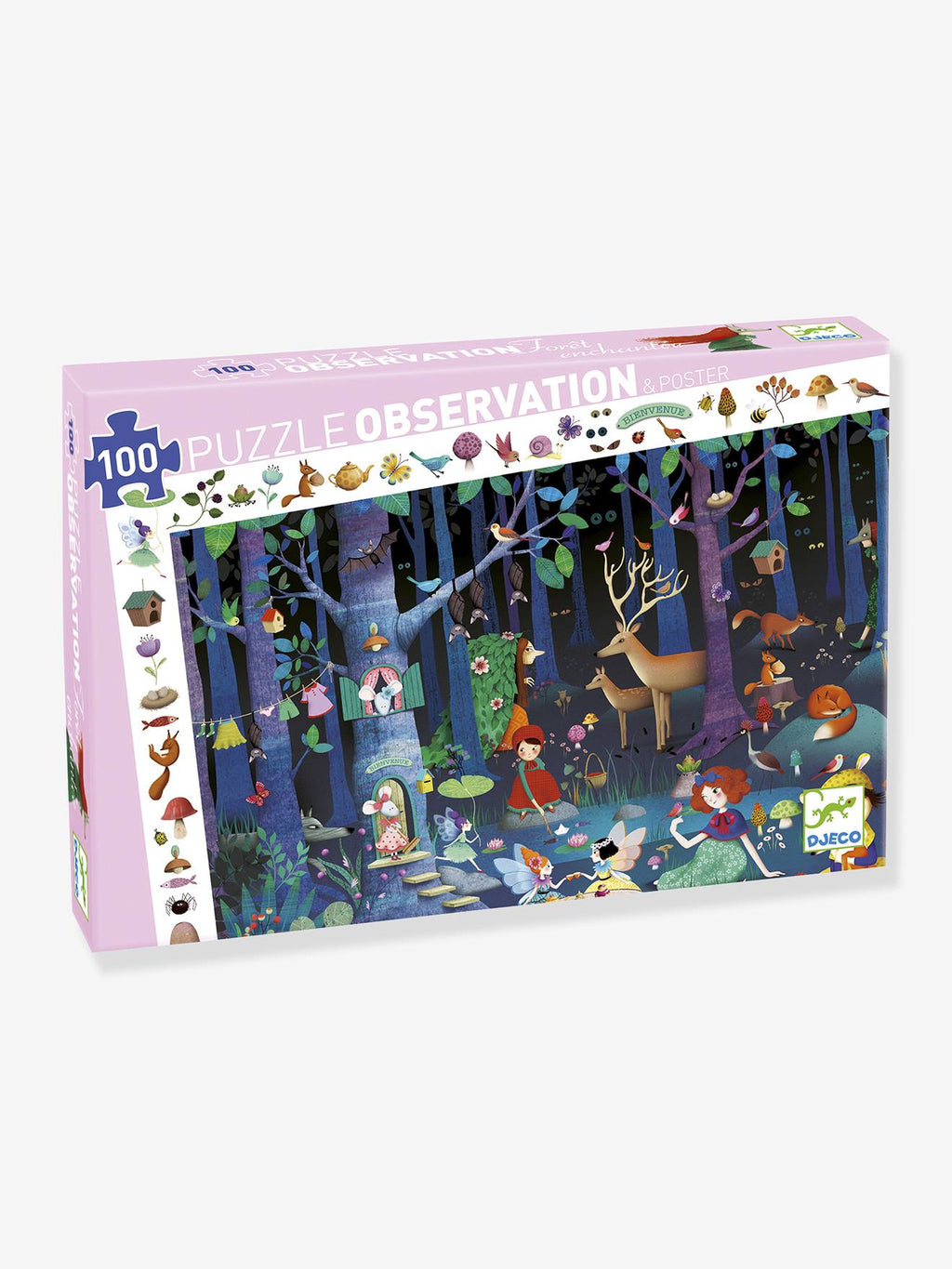 Puzzle 100 pièces la forêt enchantée multicolore
