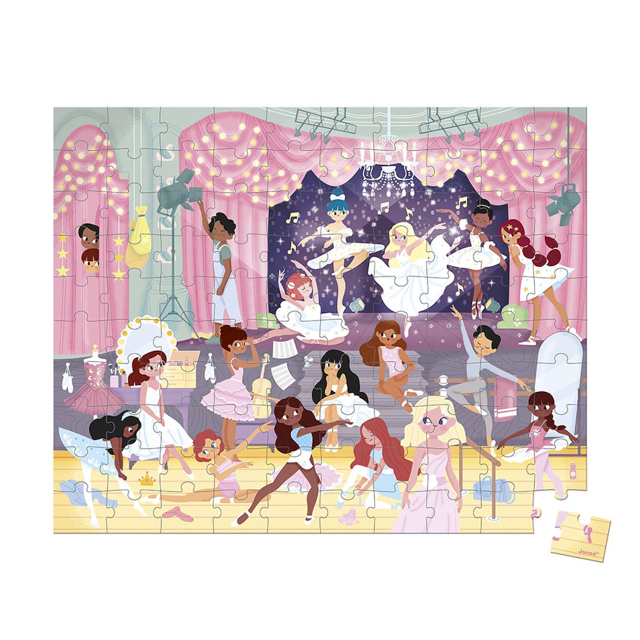 Puzzle 100 pièces les danseuses multicolore