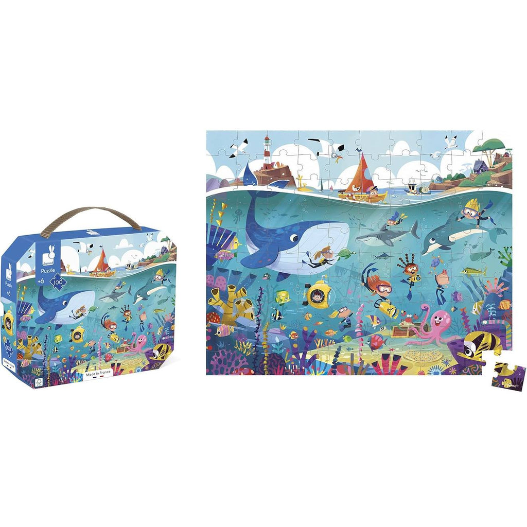Puzzle 100 pièces les fonds marins multicolore
