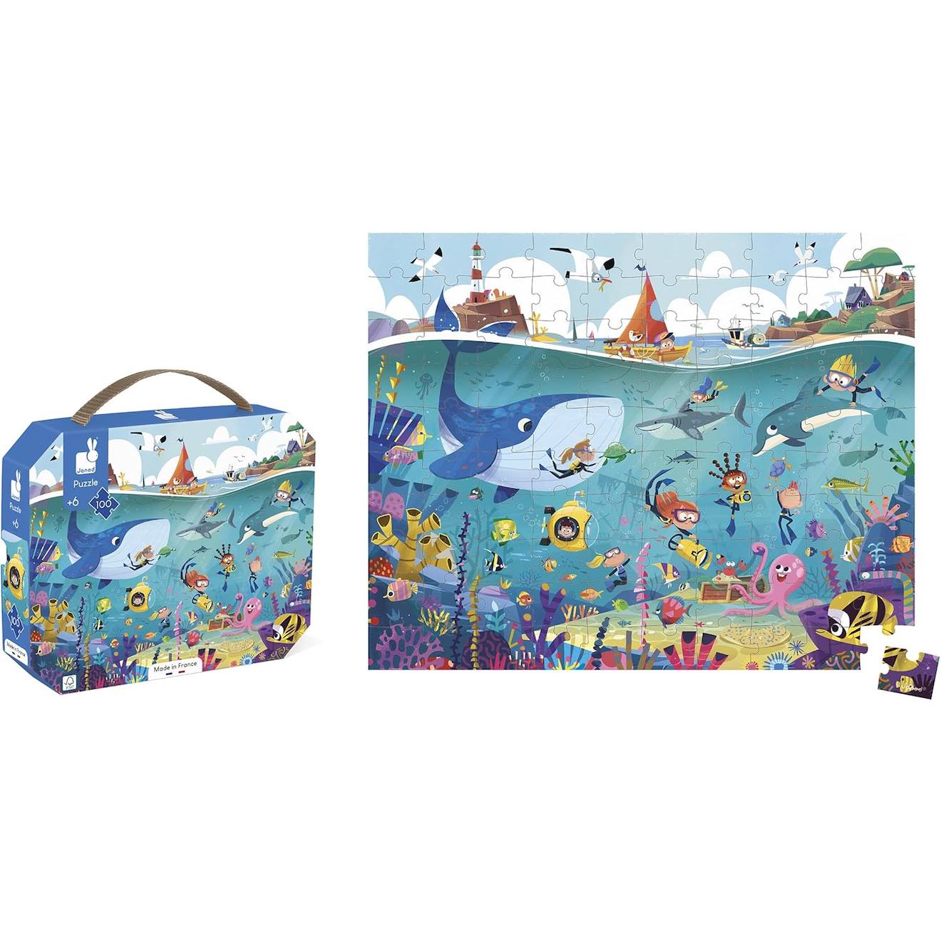 Puzzle 100 pièces les fonds marins multicolore