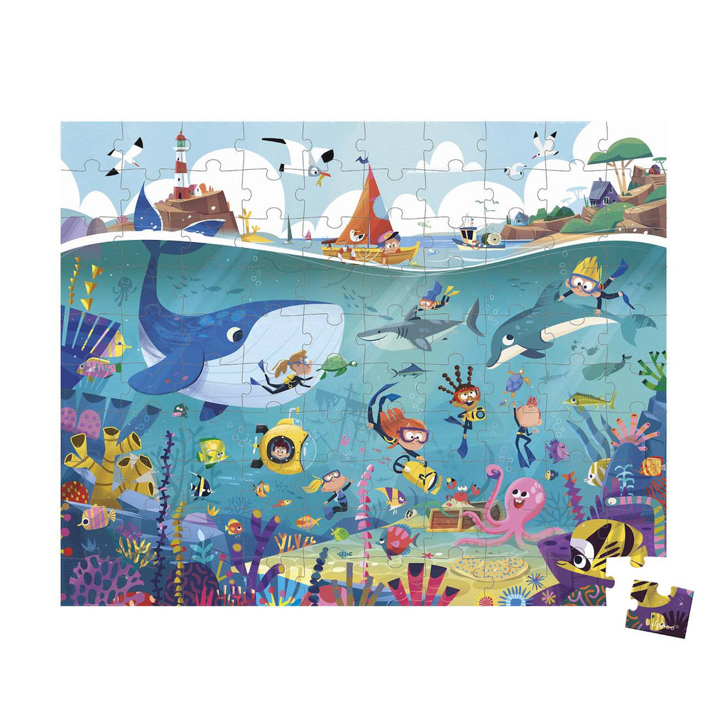 Puzzle 100 pièces les fonds marins multicolore
