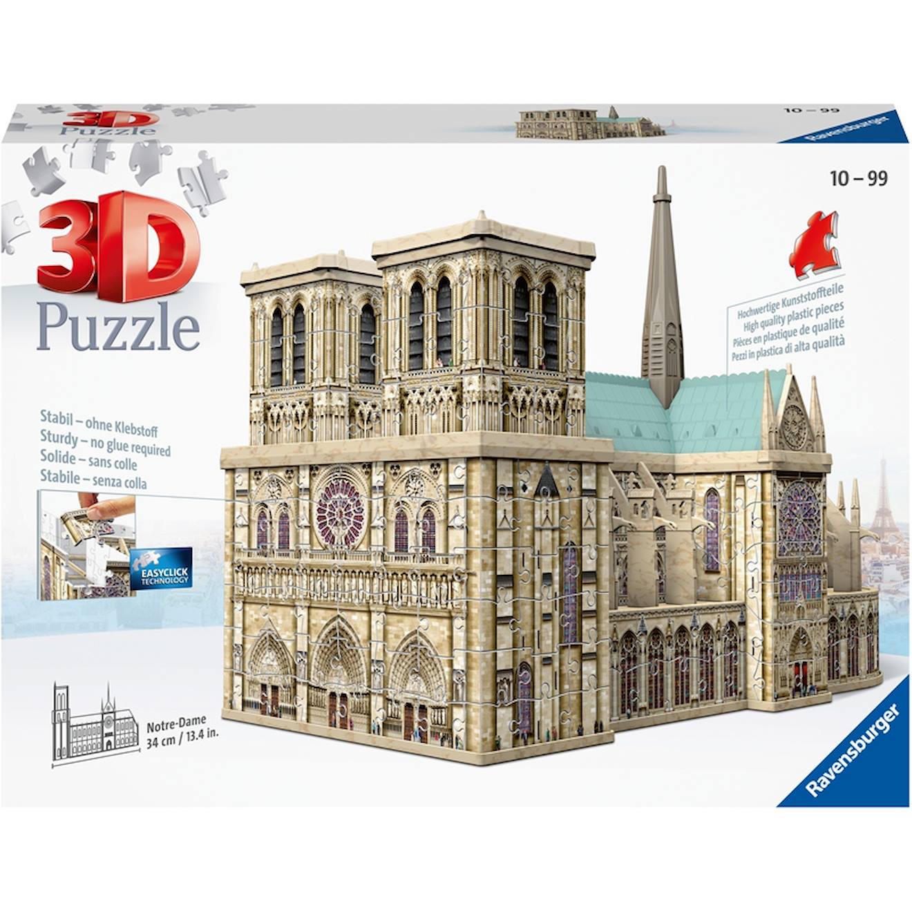 Puzzle 324 pièces 3D notre dame de paris multicolore