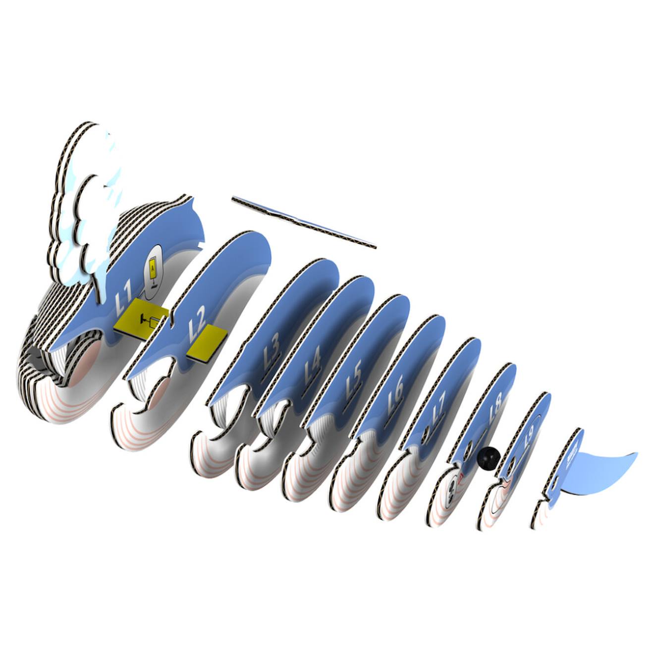 Puzzle 3D - baleine bleue blue