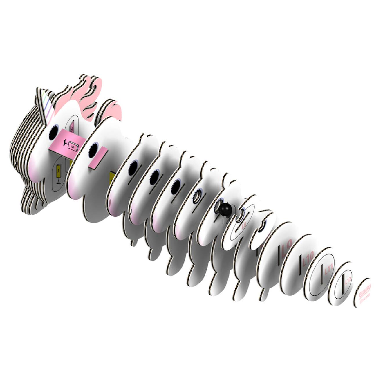 Puzzle 3D - licorne white