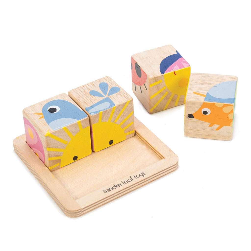 Puzzle 4 cubes beige