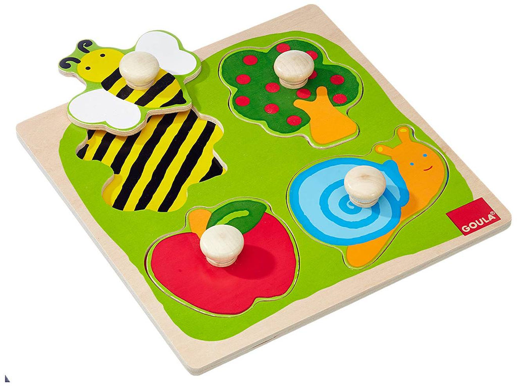 Puzzle 4 pièces abeille et escargot vert