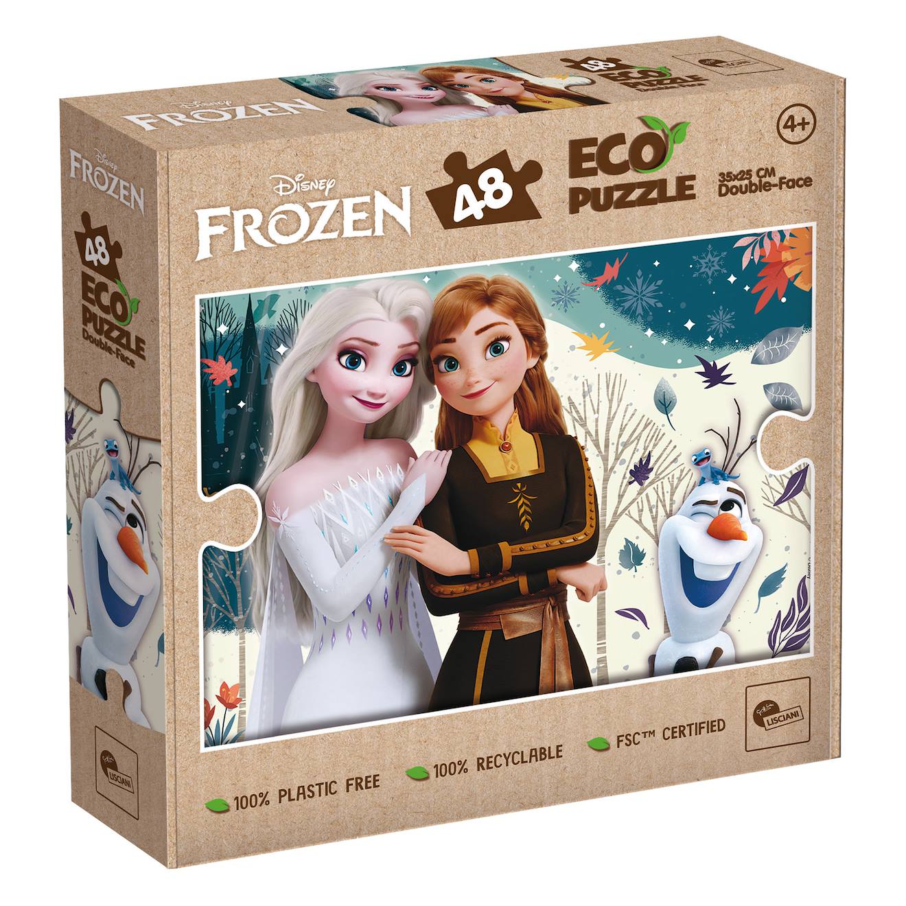 Puzzle 48 pièces mini double face Frozen, dès 3 ans multicolore