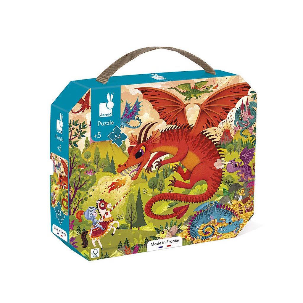 Puzzle 54 pièces le royaume des dragons - fabriqué en france multicolore