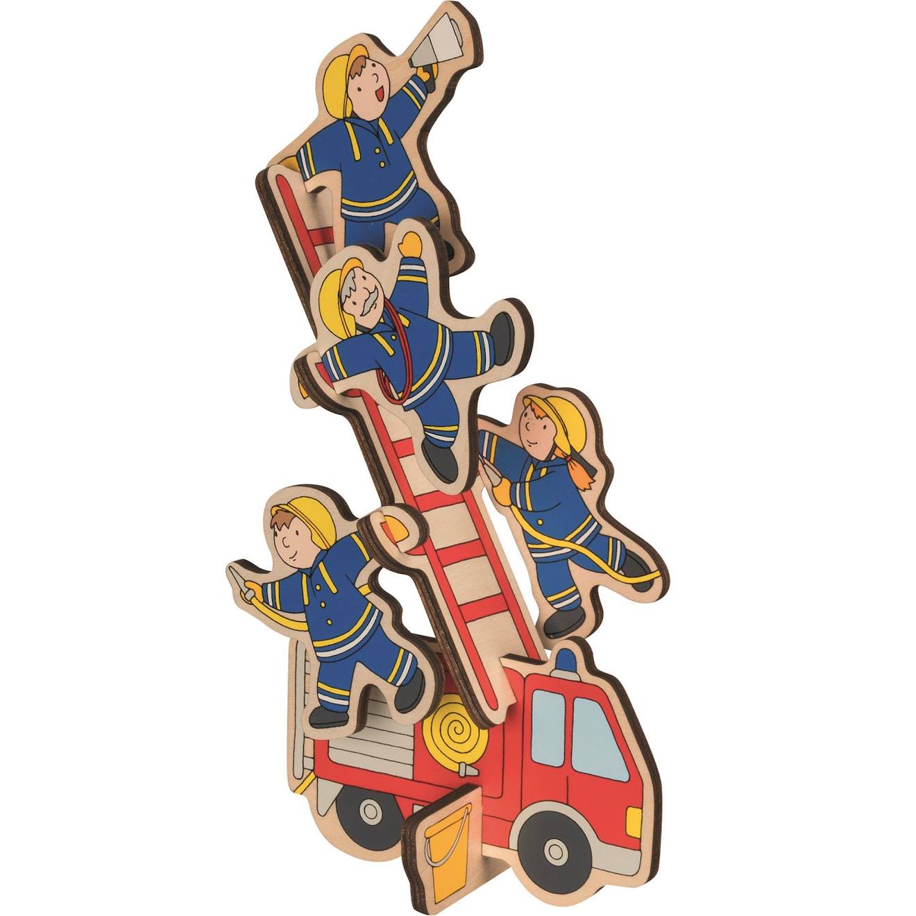 Puzzle à empiler pompiers beige