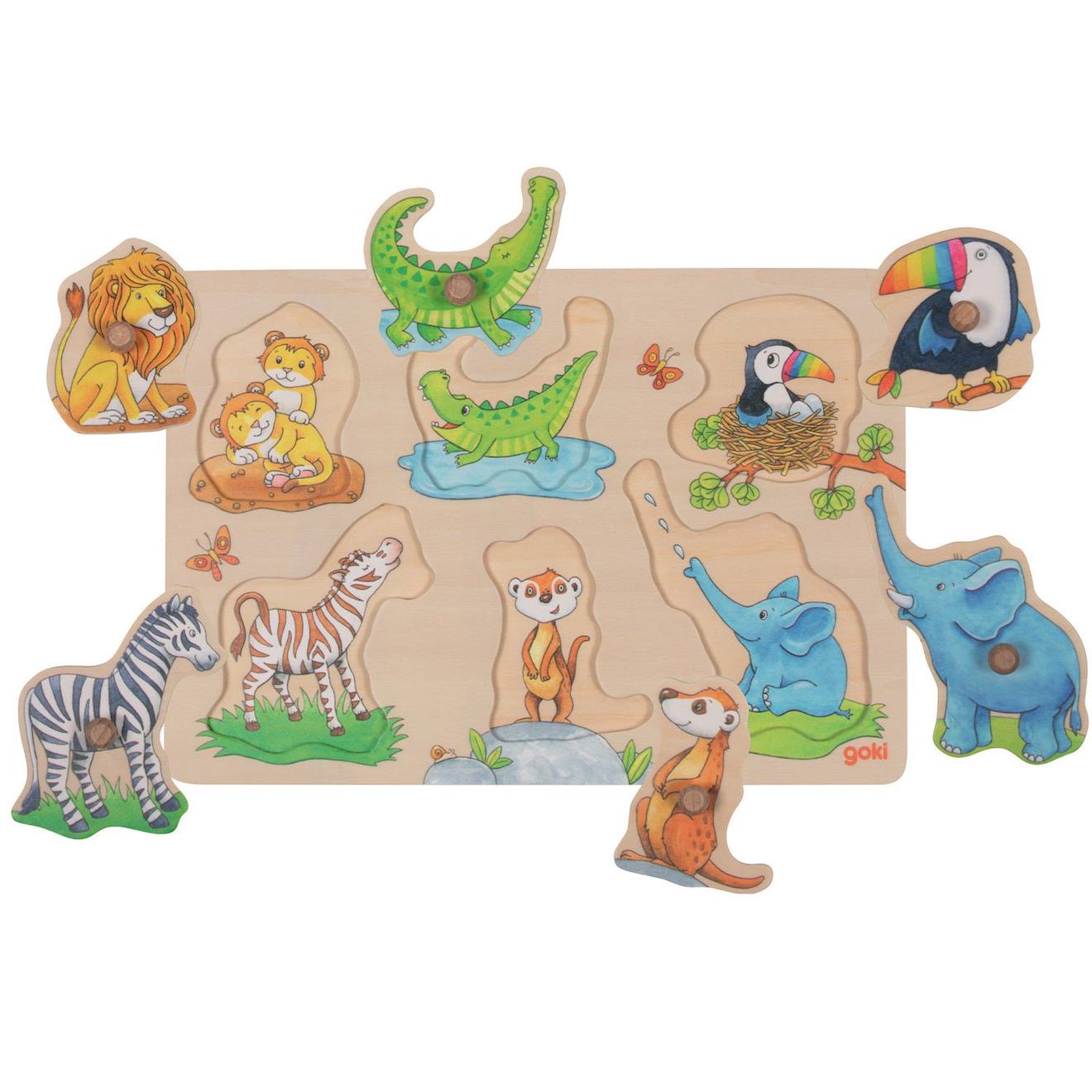 Puzzle à encastrements maman et son petit beige
