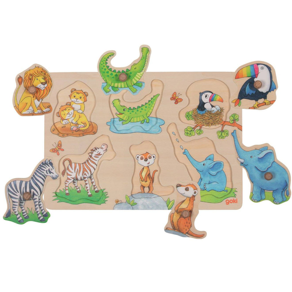 Puzzle à encastrements maman et son petit beige