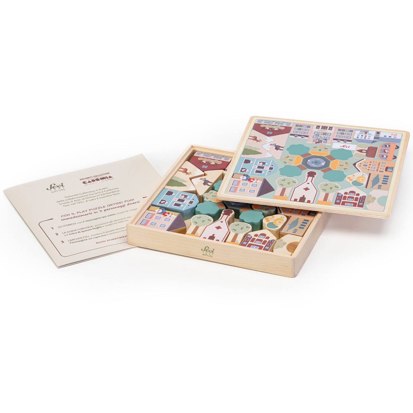 Puzzle à jouer village des alpes beige