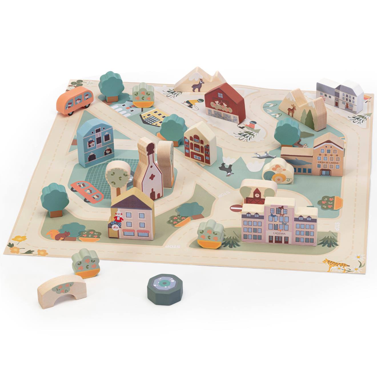 Puzzle à jouer village des alpes beige