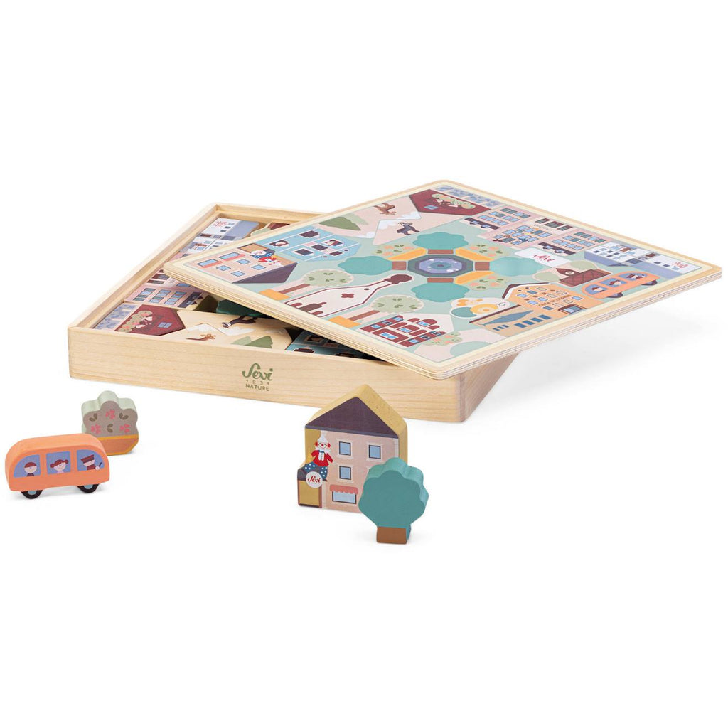 Puzzle à jouer village des alpes beige