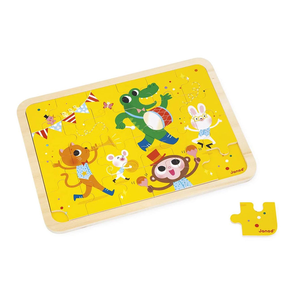 Puzzle a la montagne en bois FSC 24 pièces jaune