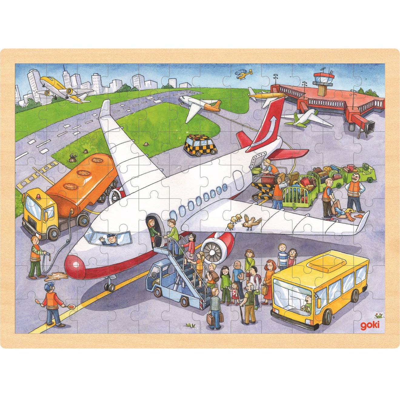 Puzzle a l'aéroport beige