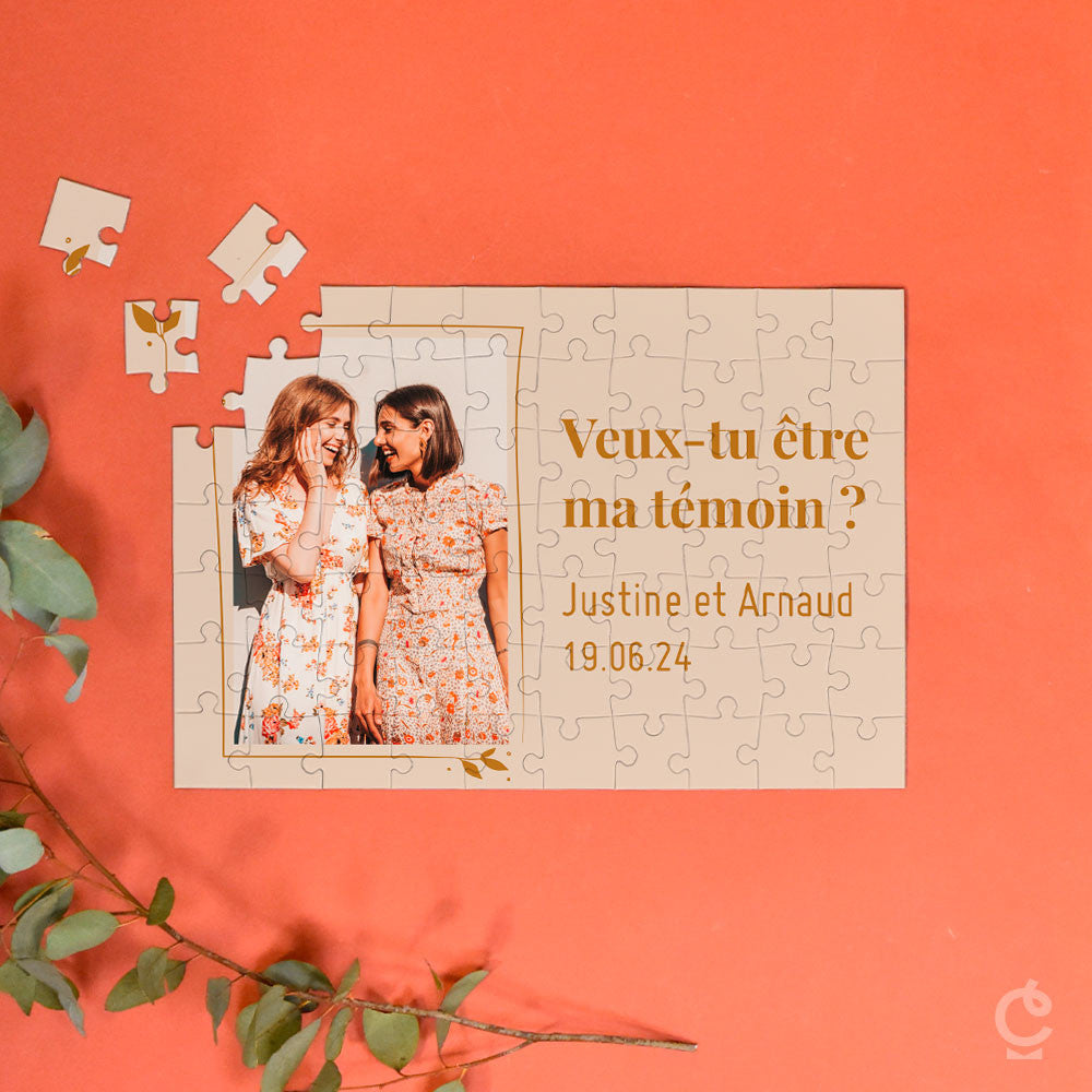 Puzzle A4 Annonce à Personnaliser - Annonce Bébé, Marraine, Parrain, Mariage - Puzzle Personnalisé