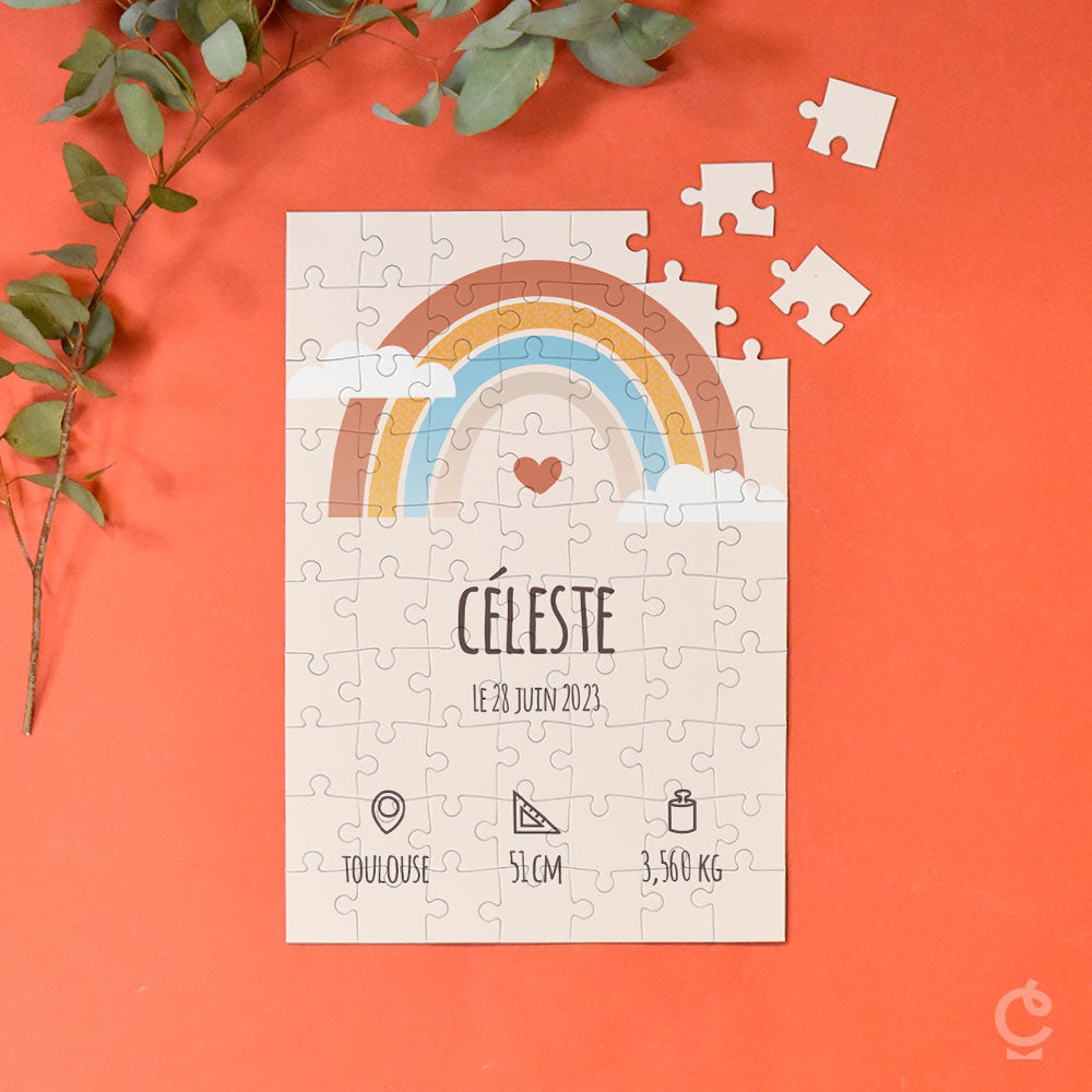 Puzzle A4 Naissance à Personnaliser - Annonce Originale de Naissance - Puzzle Personnalisé
