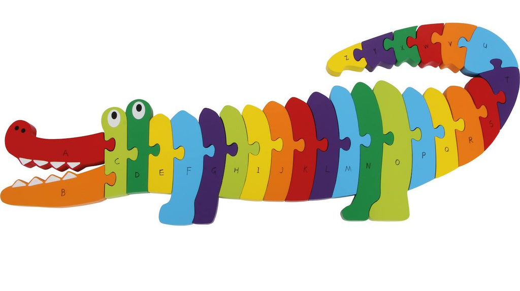 Puzzle abc crocodile vert