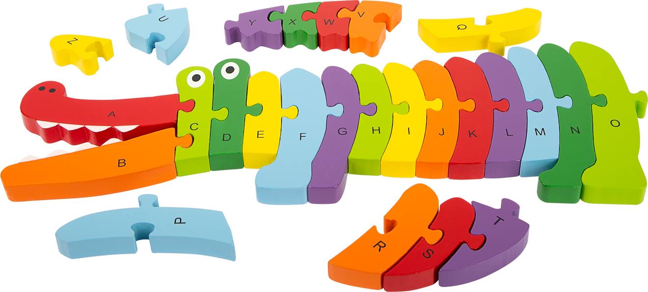 Puzzle abc crocodile vert