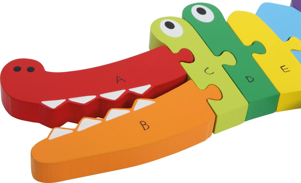 Puzzle abc crocodile vert
