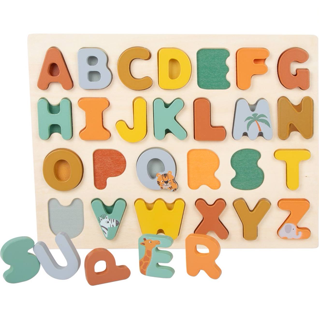 Puzzle abc safari beige