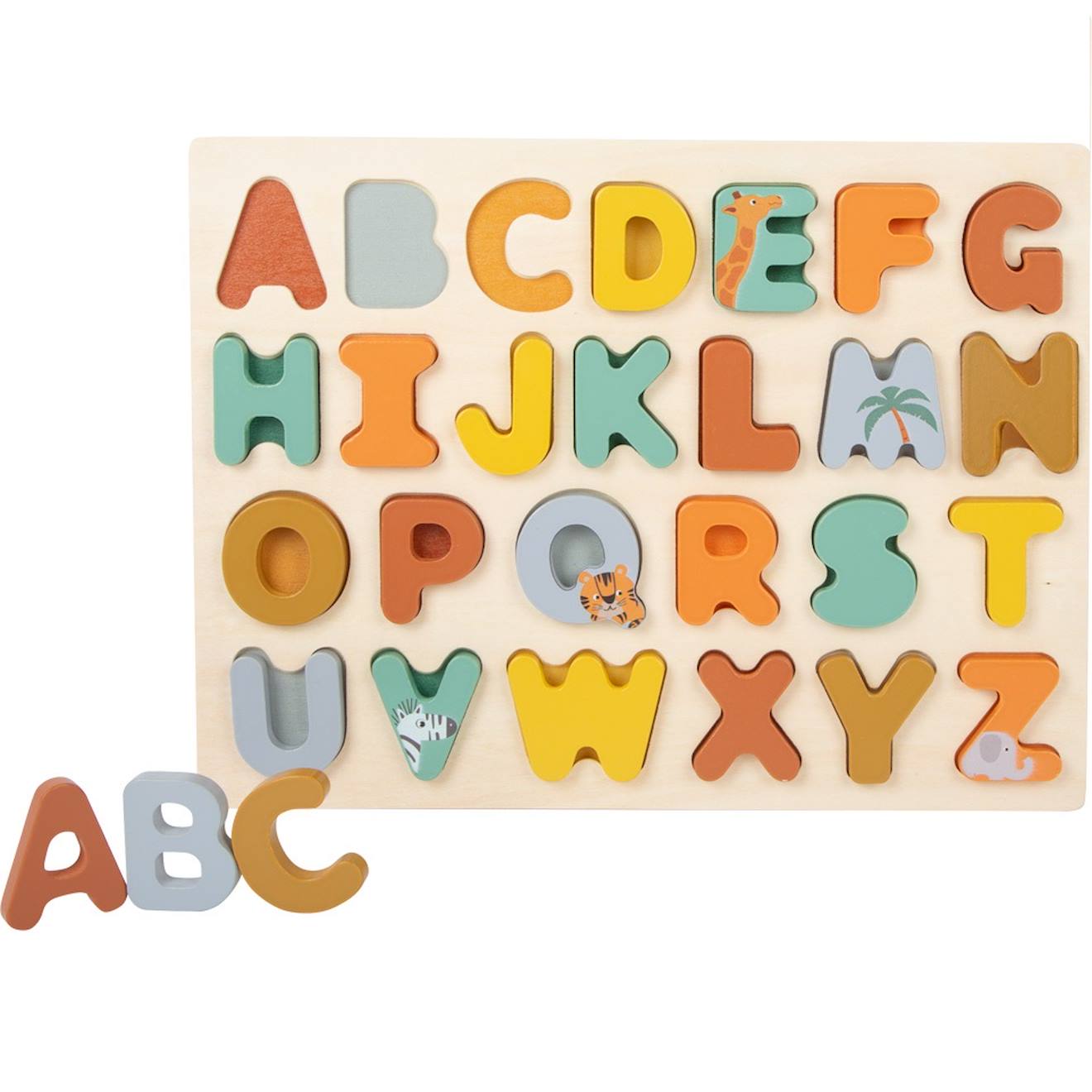 Puzzle abc safari beige