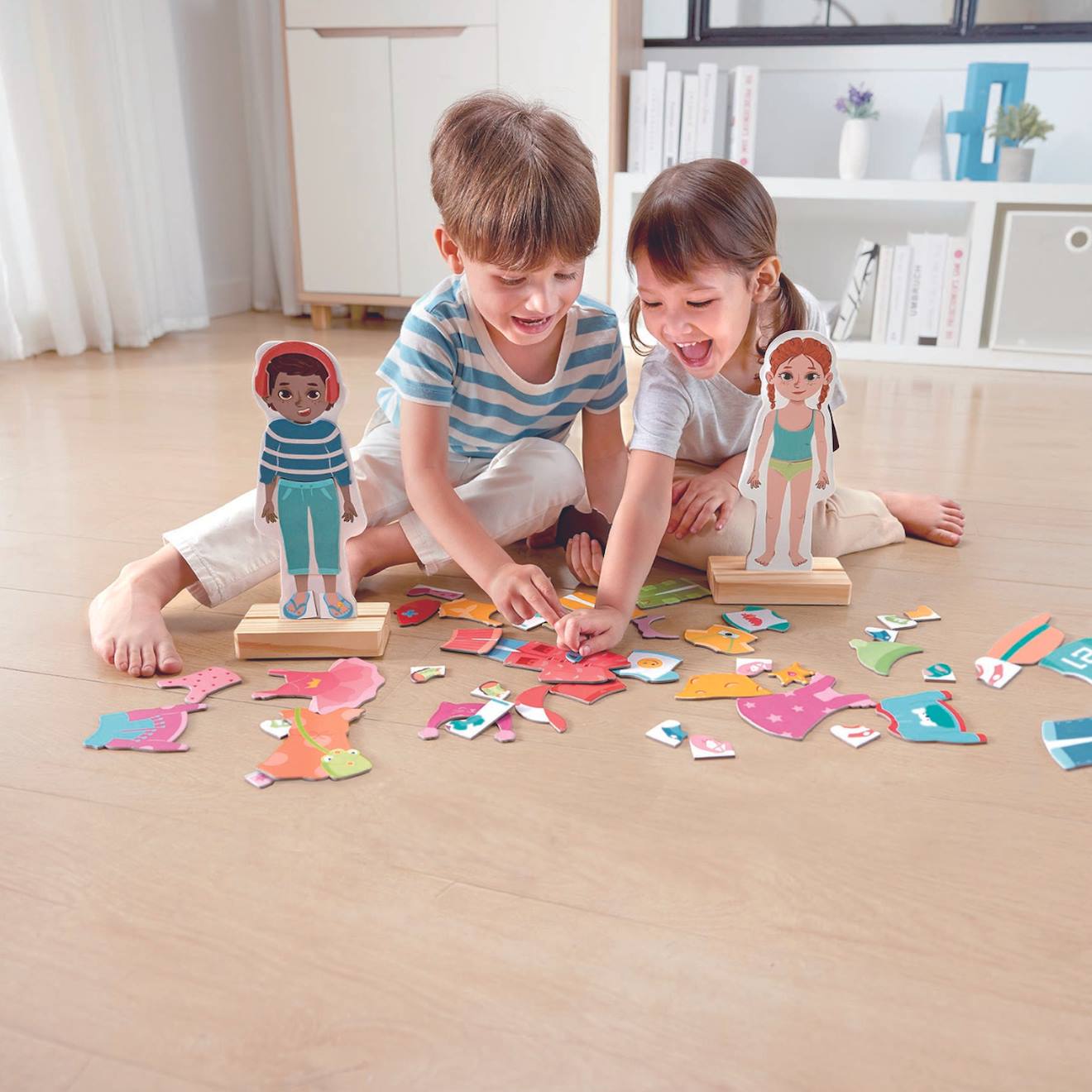Puzzle aimanté vêtements multicolore