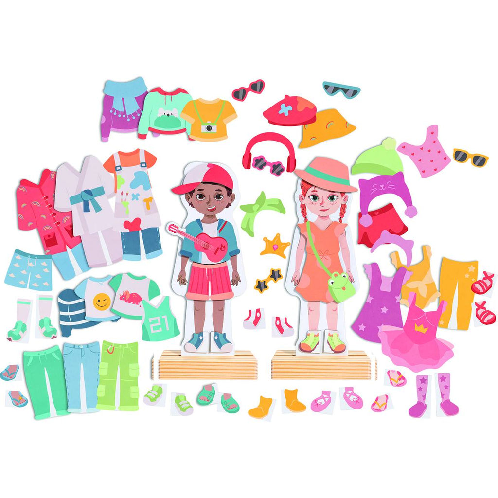 Puzzle aimanté vêtements multicolore