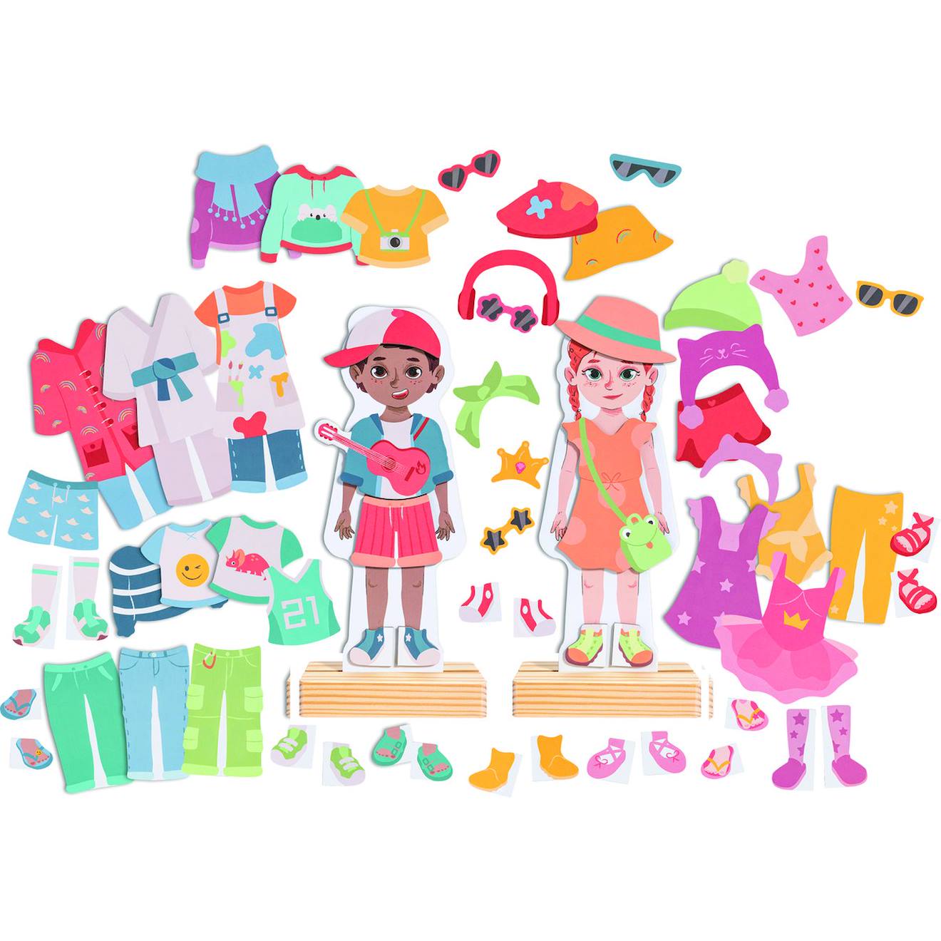 Puzzle aimanté vêtements multicolore