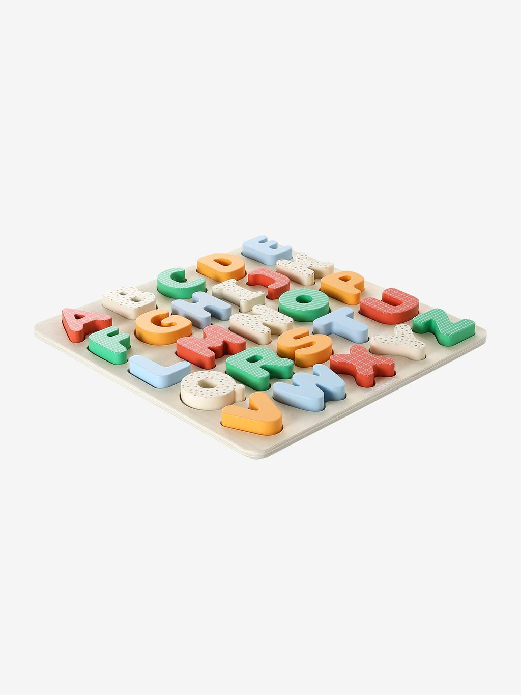 Puzzle alphabet à encastrer en bois FSC rouge