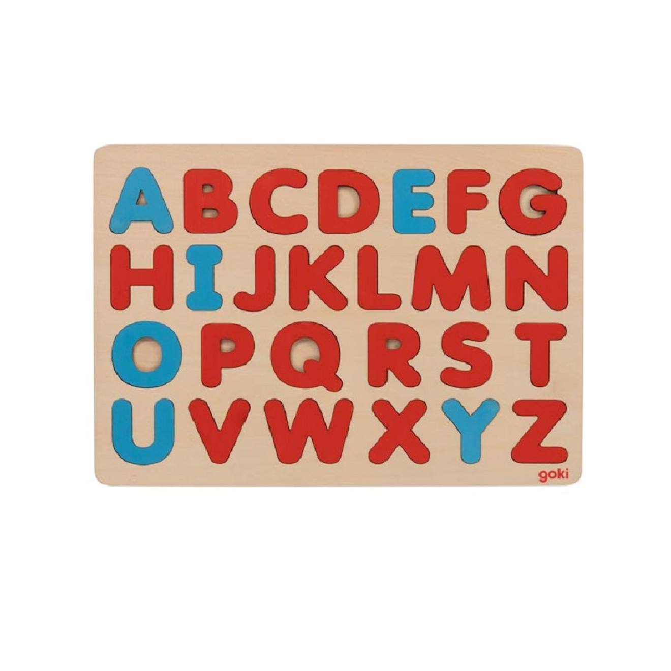 Puzzle alphabet, méthode montessori rouge