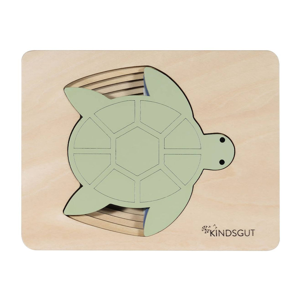 Puzzle animal en bois vert