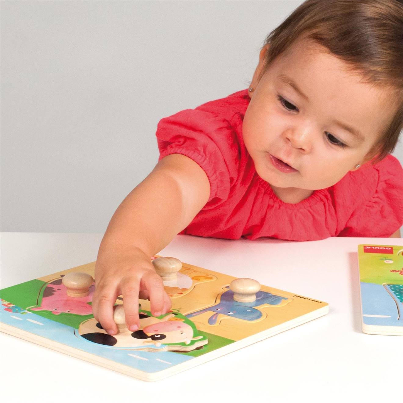 Puzzle animaux de la ferme beige