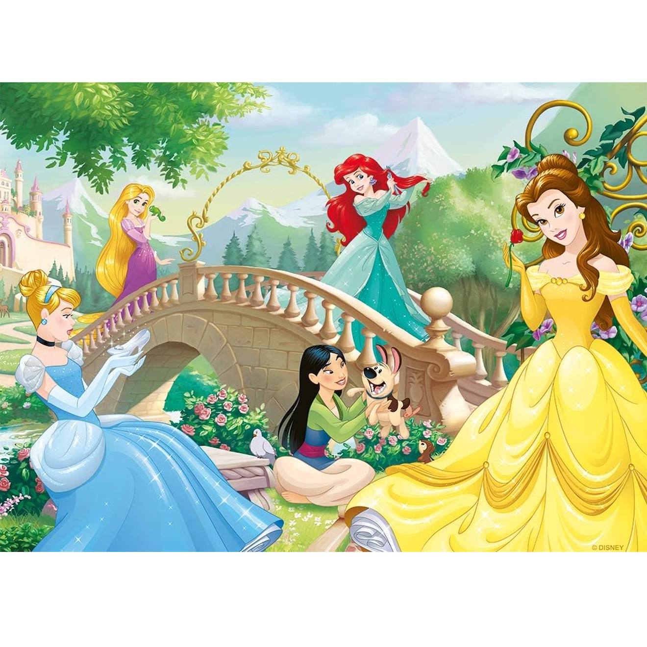 Puzzle après-midi entre Princesses Disney 60 pièces rose