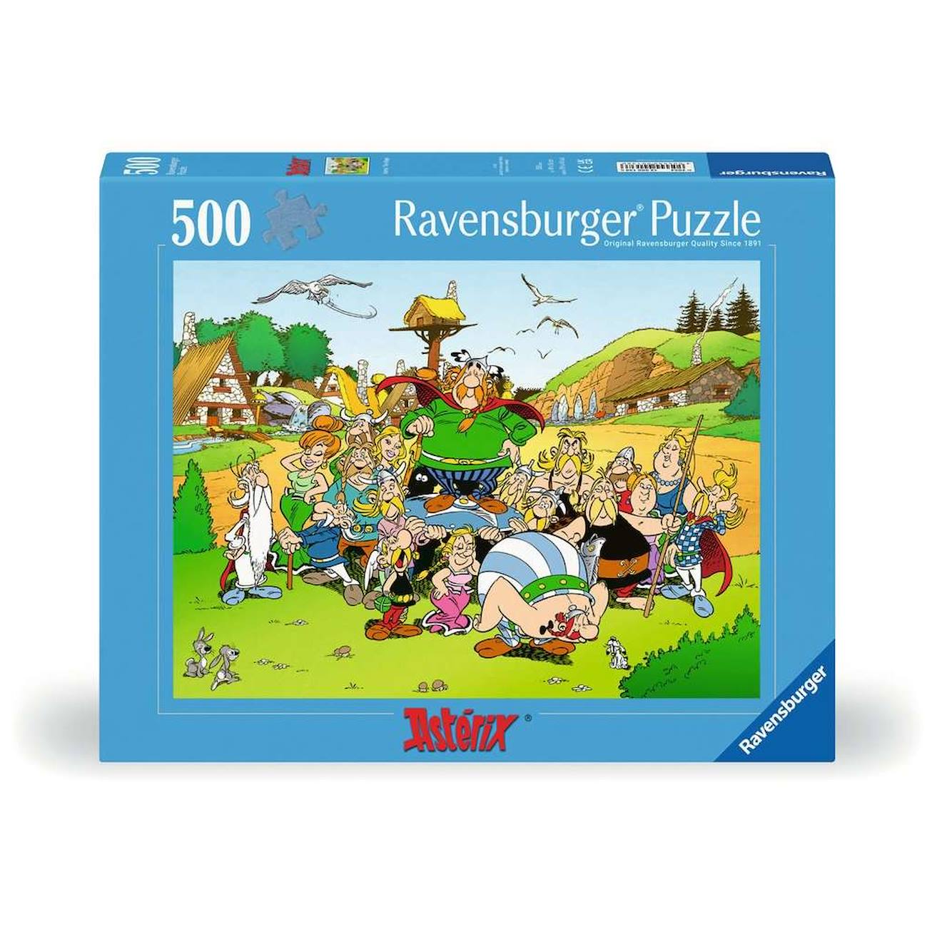Puzzle Astérix au village 500 pièces bleu