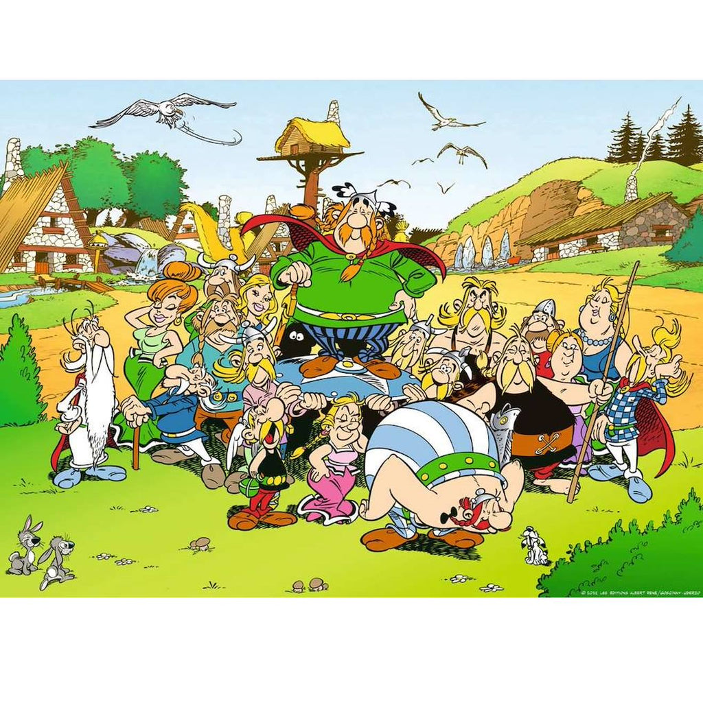 Puzzle Astérix au village 500 pièces bleu