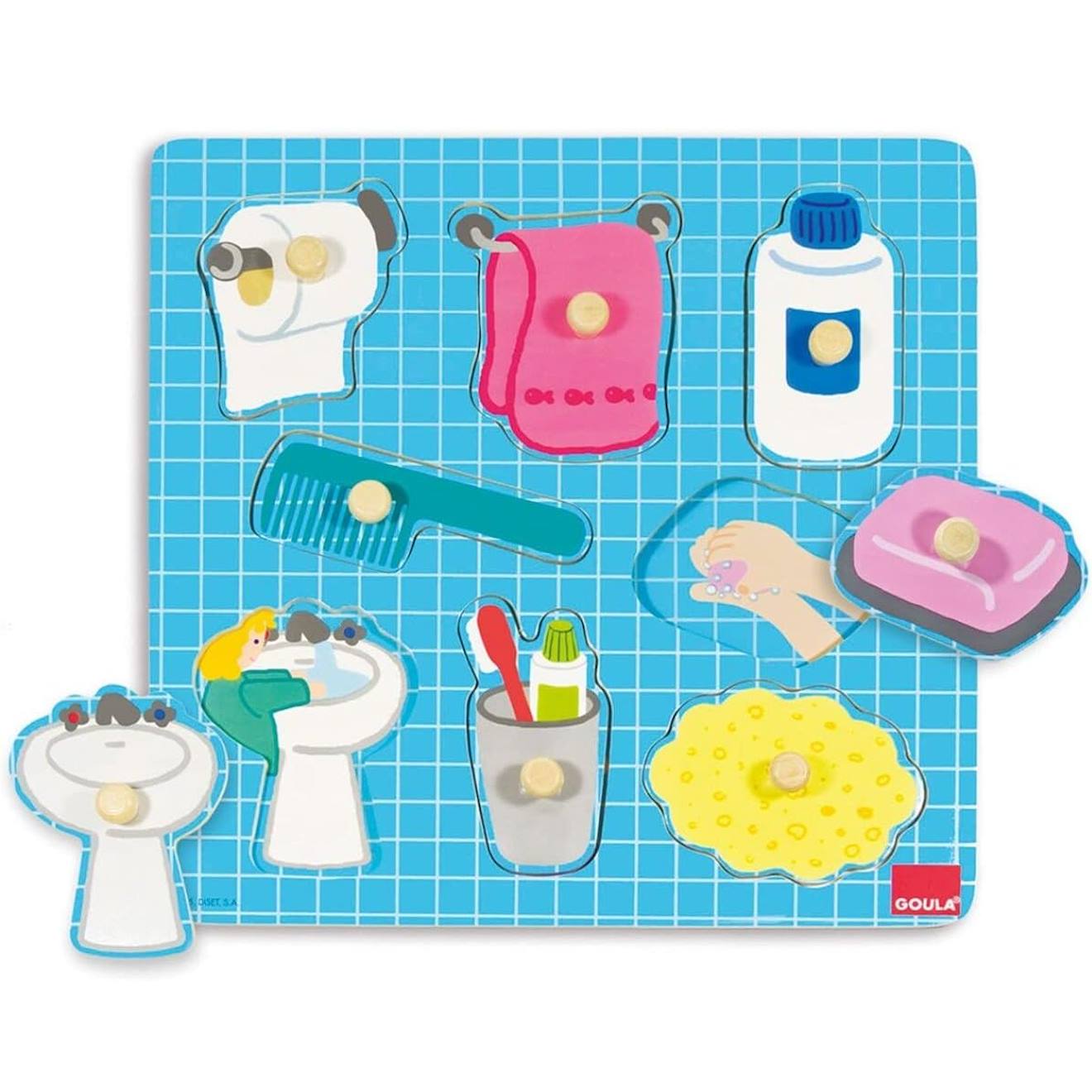 Puzzle bain de l'enfant bleu
