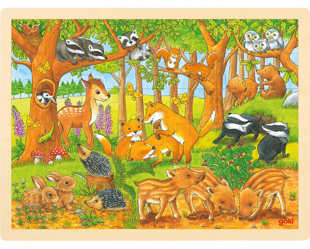 Puzzle bébés animaux de la forêt beige