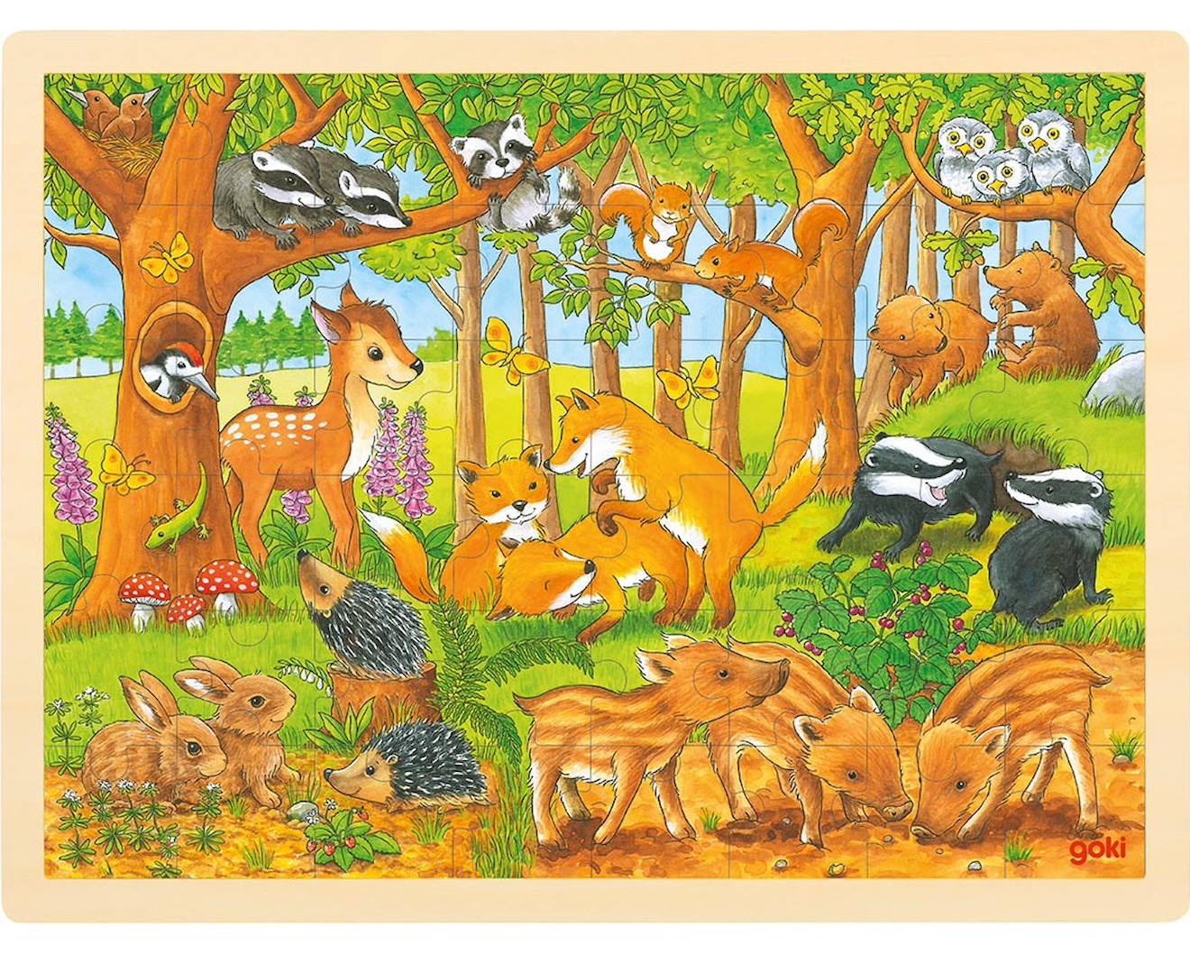 Puzzle bébés animaux de la forêt beige