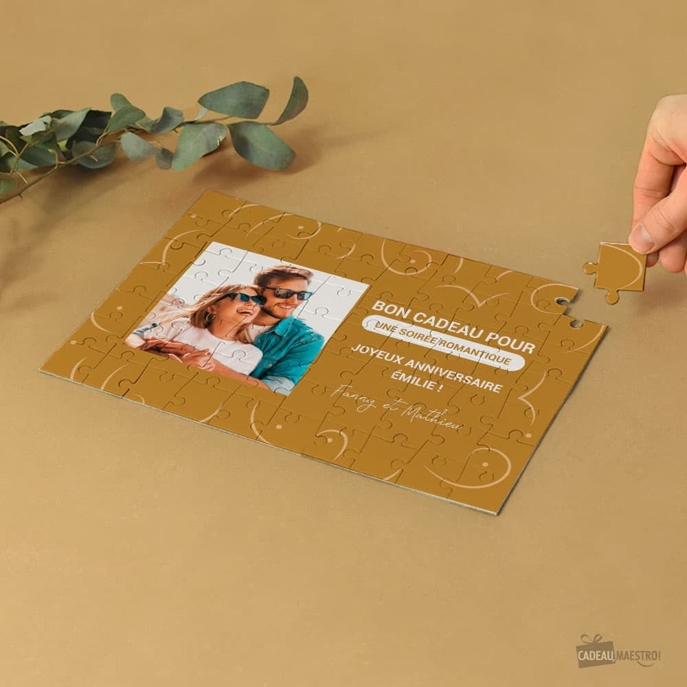 Puzzle A4 Bon Cadeau à Personnaliser - Pour Accompagner une Carte Cadeau - Puzzle Personnalisé